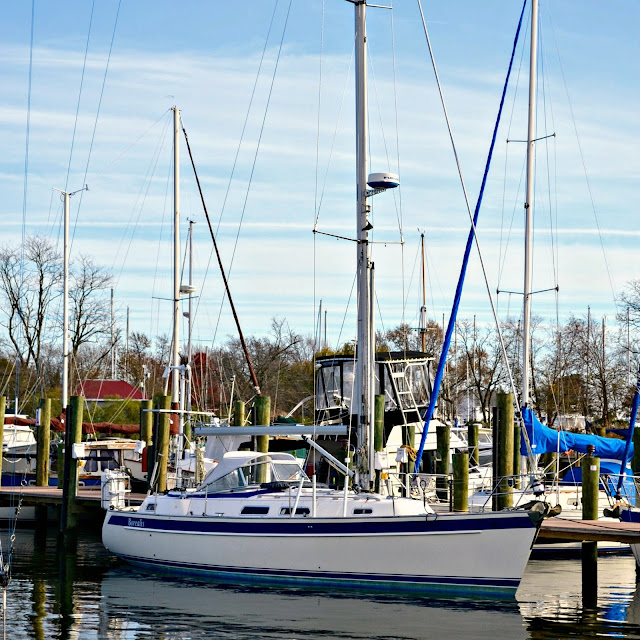 Hallberg-Rassy 37 sailboat in the water at the dock