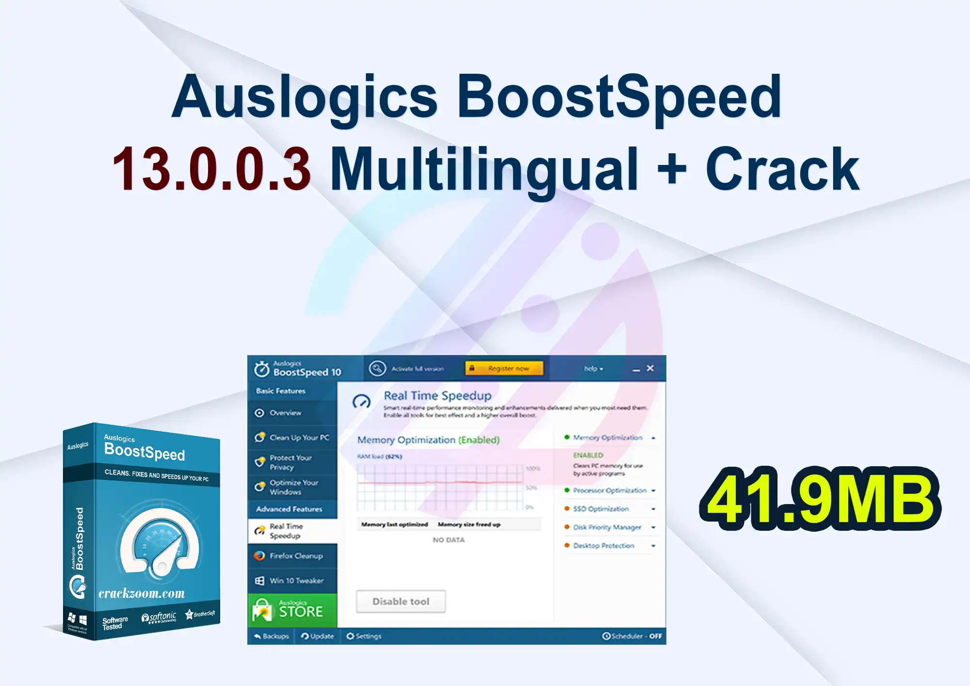 Auslogics BoostSpeed 13.0.0.3 Multilingual + Crack