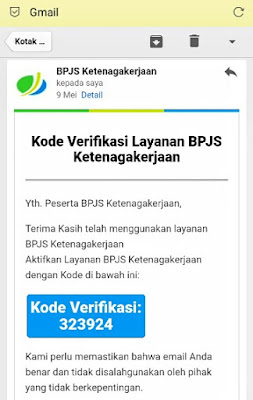 Kode verifikasi BPJS Ketenagakerjaan