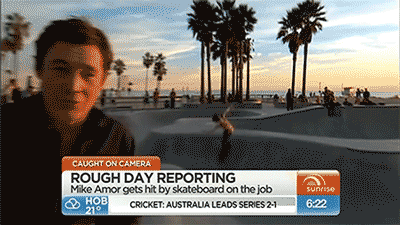 TV Fails Nachrichtensprecher bekommt Skateboard an Kopf