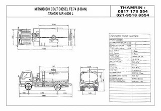 MITSUBISHI HINO NISSAN ISUZU Ukuran Karoseri Tangki