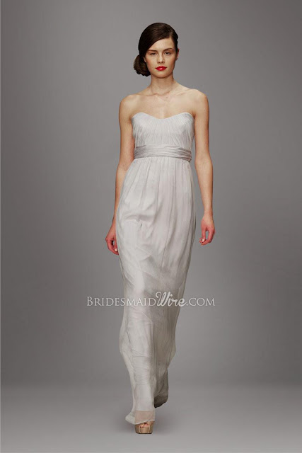 Ivory Strapless Sweetheart Neckline Ruched A Line Floor Length Layered Chiffon Bridesmaid Dress