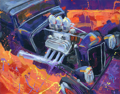 art painting automotive hot rod Ford old school