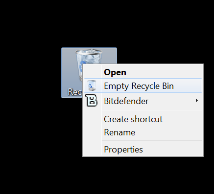 empty recycle bin to speed windows 7
