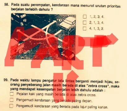 Kisi Kisi Kunci Jawaban Tes Tulis SIM C Part 2 kisi-kisi soal pilihan ganda muncul syarat lulus lolos pengalaman membuat surat izin mengemudi murni proses pembuatan admin gambaran praktek