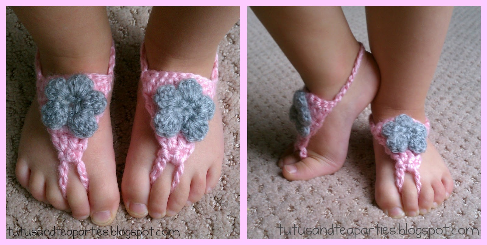 Free Crochet Pattern Crochet Barefoot Sandals | Party Invitations ...