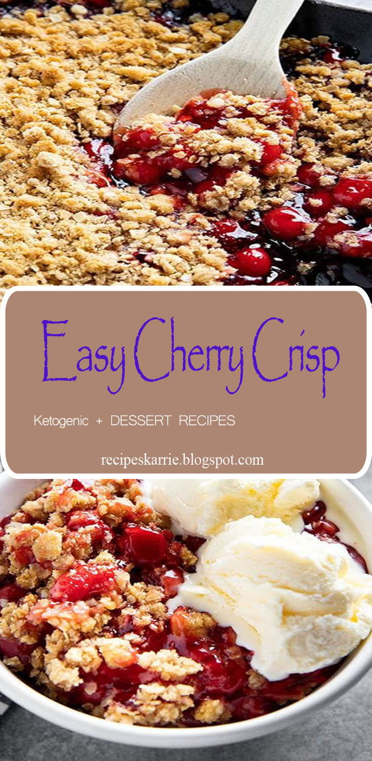 Easy Cherry Crisp is a fun and simple dessert that uses canned pie filling! The quick homemade topping for this crisp is flavorful and comforting!