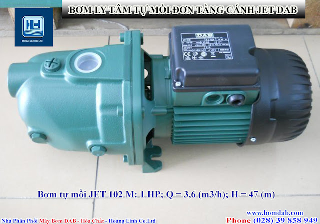 bơ ly tâm tự mồi thân bằng gang JET102M