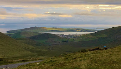 Looking South from Connor Pass Summit Overlooking Dingle, Ireland