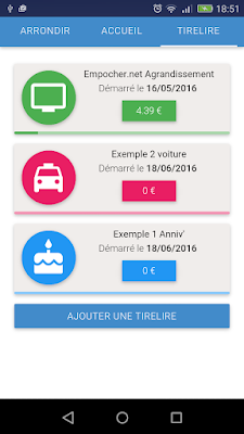 Mes tirelires numériques sur Birdycent