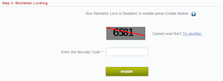 Enable Lock in Online for lock your aadhaar card biometric