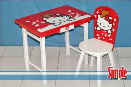 SIMPLE MEJA BELAJAR ANAK Meja Belajar anak Hello Kitty