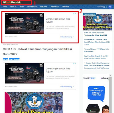 Salah satu contoh halaman  blog