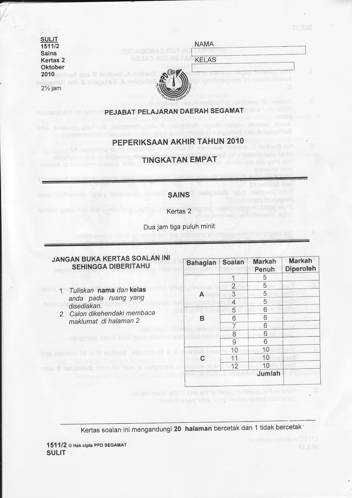 Evolusi Masa: SOALAN AKHIR TAHUN SN FORM 4 PAPER 2 2010