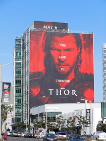 Giant Thor movie billboard Sunset Strip
