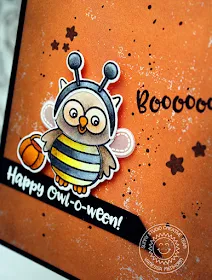 Sunny Studio Stamps: Happy Owl-o-ween Bumble Bee Halloween Card by Vanessa Menhorn