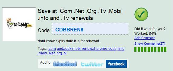 Godaddy .Mobi Renewal Promo Codes