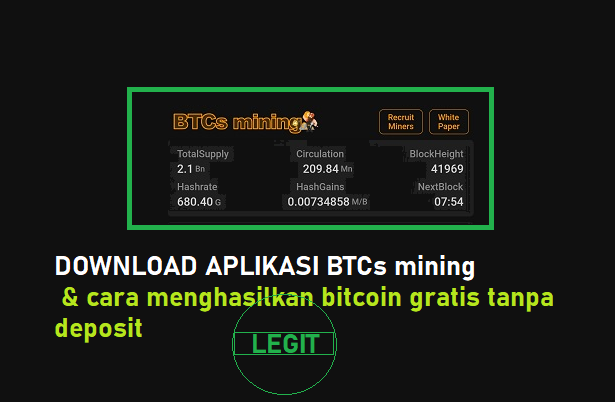 Download Aplikasi BTCs Mining Mumpung Masih Legit Gratis tanpa Deposit Sepeserpun