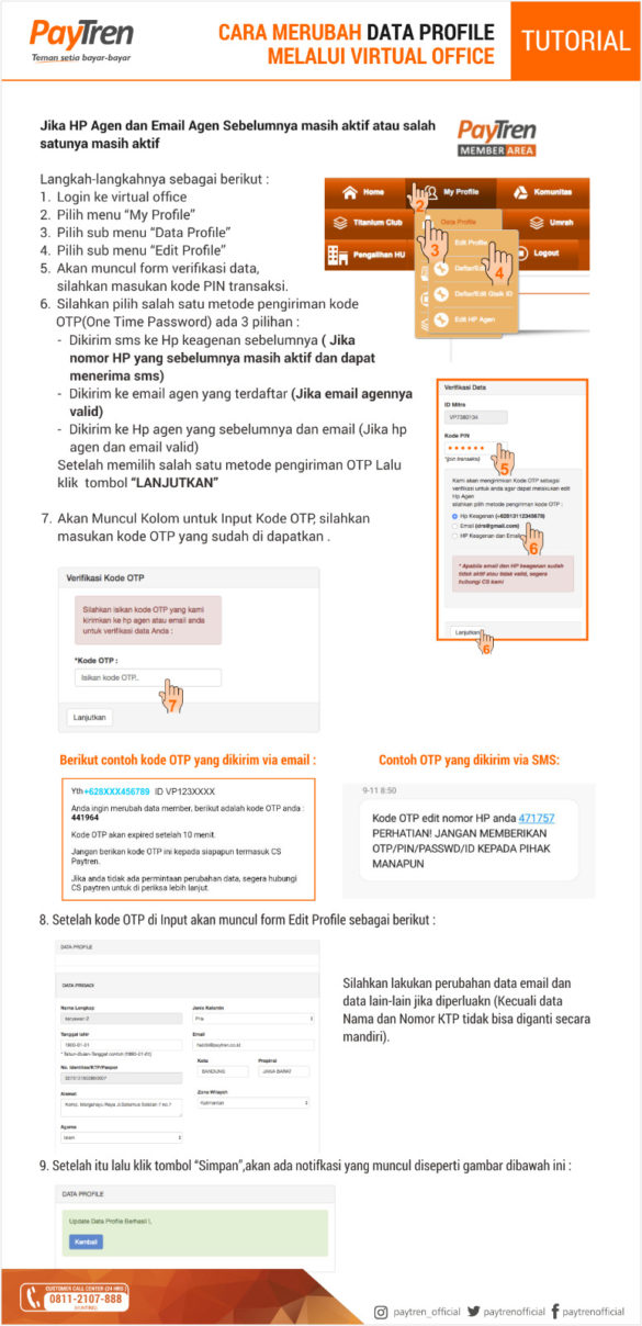 Cara Mengubah Data Profil Melalui Virtual Office Paytren  Agen PayTren Semarang