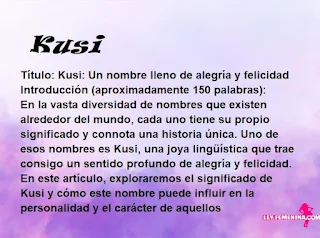 significado del nombre Kusi