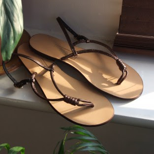 bronze leather sandals