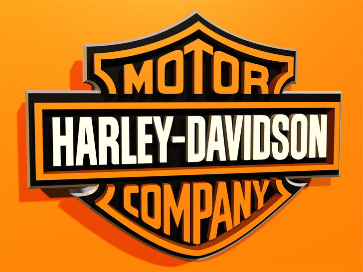 Harley Davidson Logo with Orange Background