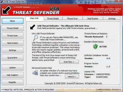 USBThreatDefender Protect your 
system from threats coming through USB