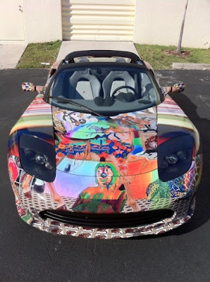 Tesla Roadster Art Car by Laurence Gartel