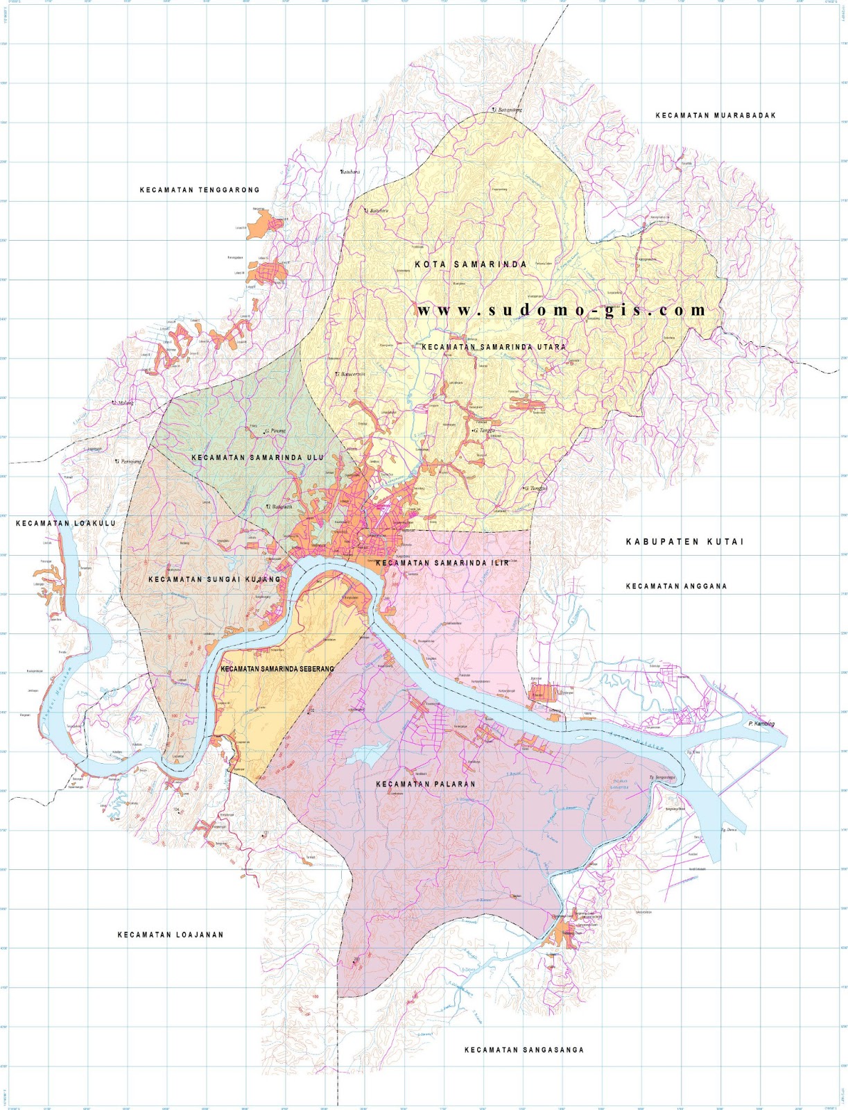  Peta  Batas Kecamatan  Sungai Kunjang