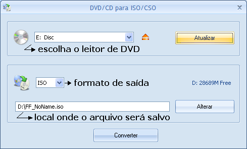 criar imagem iso programa format factory