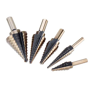 5pcs Hss Cobalt Step Drill Bit Set Multiple Hole 50 Sizes with Aluminum Case Cobalt coated for smoother cooler cutting hown - store