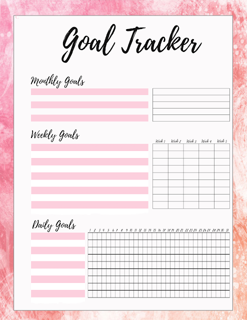  Free Printable Goal Tracker - Pink Download www.MalenaHaas.com