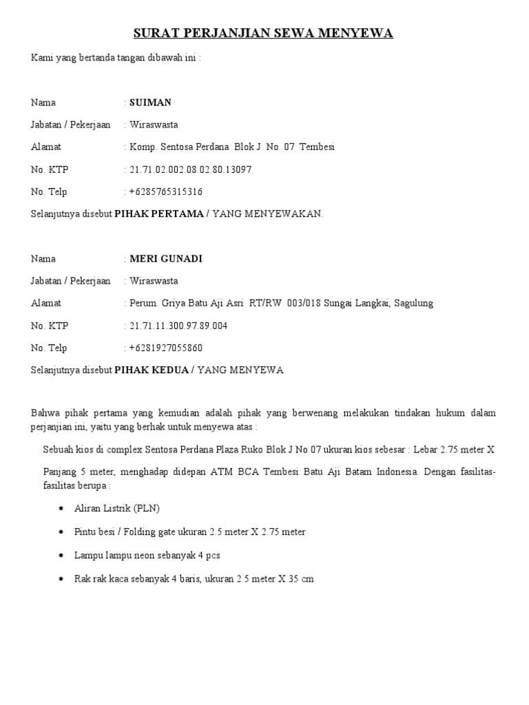 Para pembaca sekalian mari kita lanjutkan pembahasan kita terkait dunia surat 8 Contoh Surat Perjanjian Sewa Ruko/Kios di Pasar & Tempat Usaha (PDF/Docx)