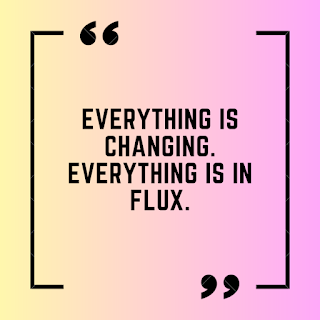 Everything is changing. Everything is in flux.