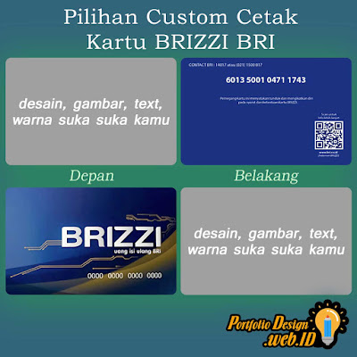 Pilihan Custom Cetak Kartu BRIZZI BRI desain suka suka kamu