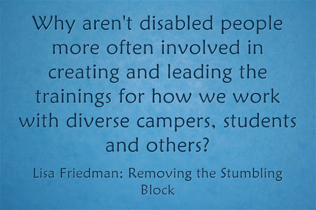 Balance between WITH and FOR in disability inclusion; Removing the Stumbling Block