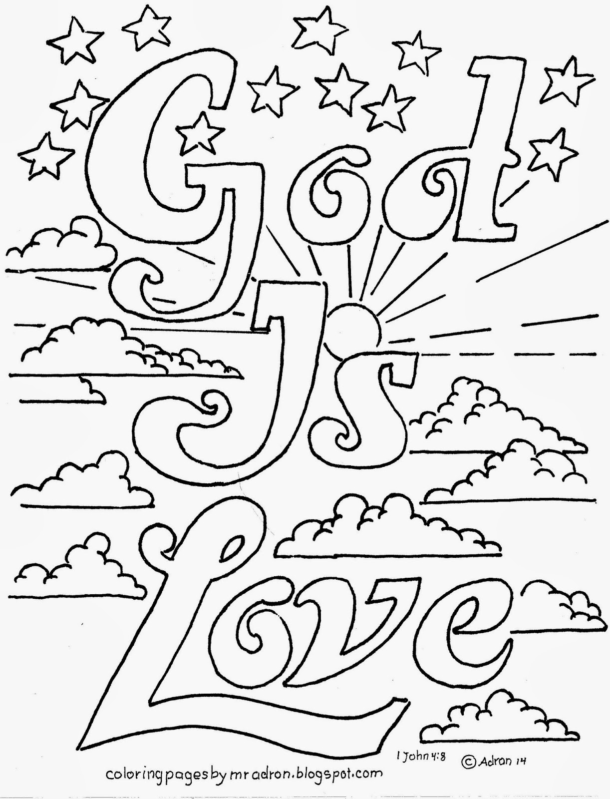 God Is Love 1 John 4 8 Coloring Page