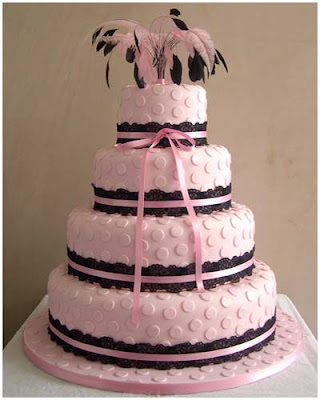 Black And White And Pink Wedding Cakes