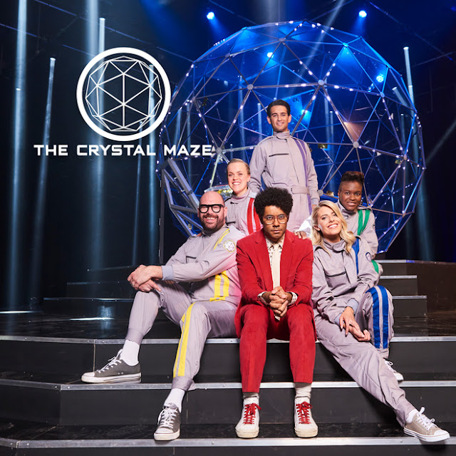 Richard Ayoade and team on 'The Crystal Maze'