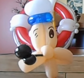 Kopf von Popeye als Ballonmodellage.