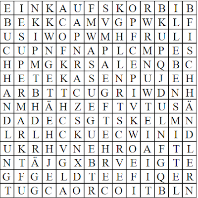 Shopping: A Word Search Puzzle for German Learners