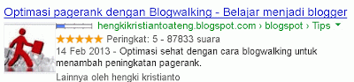 menampilkan gambar artikel dan rating bintang