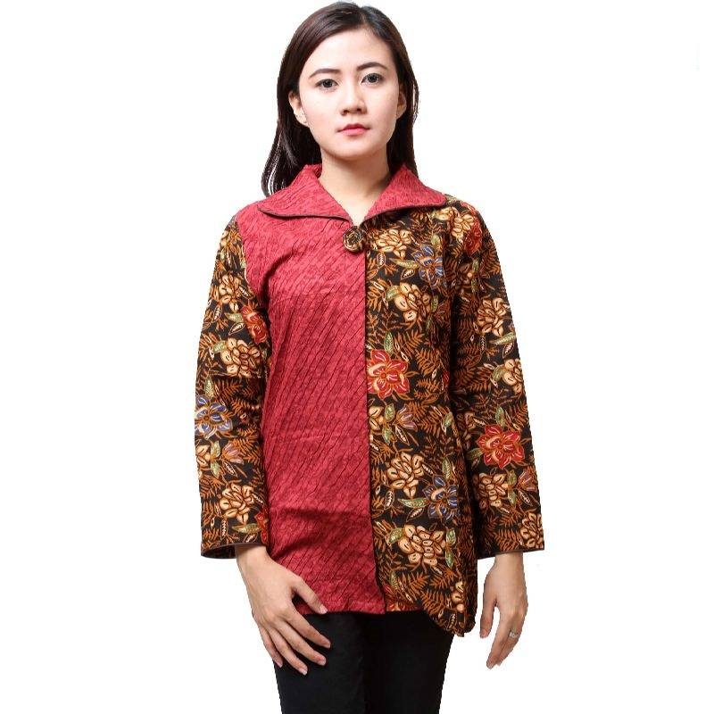 10 Baju  Batik  Wanita  Kantor Lengan  Panjang  Elegan 1000 