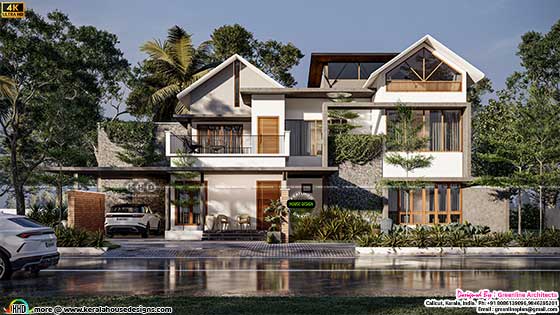 Mixed roof tropical house design