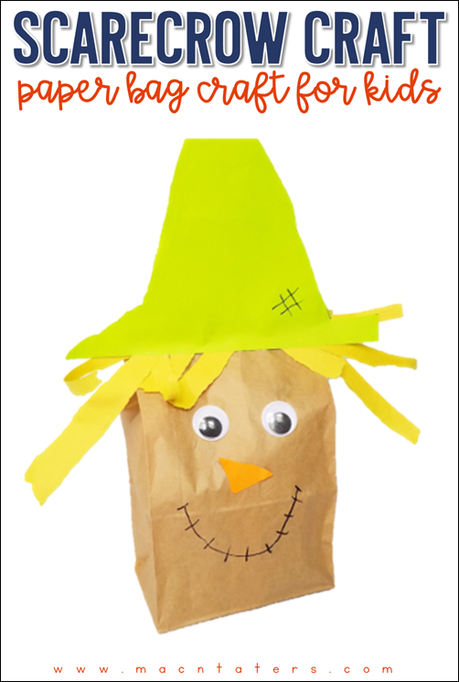 Scarecrow Paper Bag Craft for Kids is the perfect fall themed craft for kids of all ages