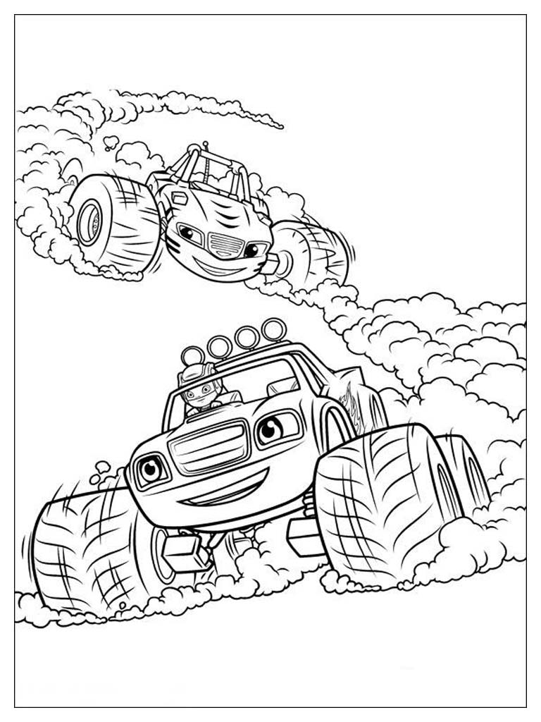 Gambar Mewarnai Blaze And The Monster Machines Mewarnai Gambar