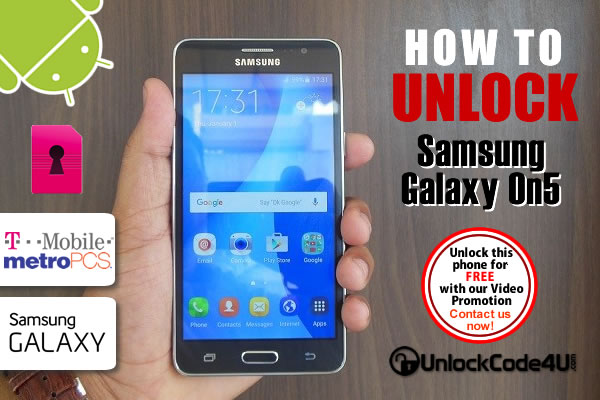 Network unlock Samsung Galaxy On5 locked to T-mobile