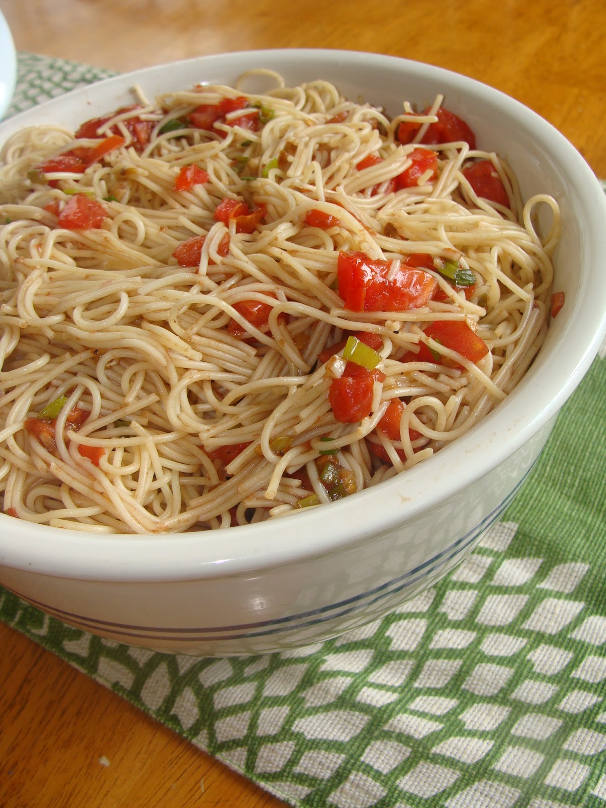 angel hair pasta salad with pepperoni