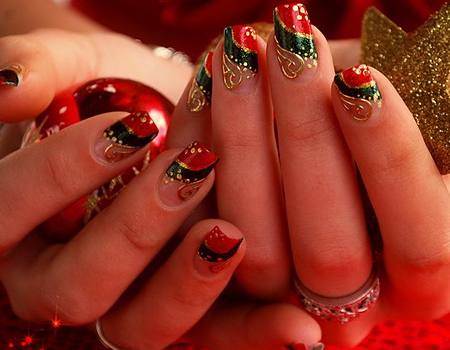 unhas decoradas para o Natal