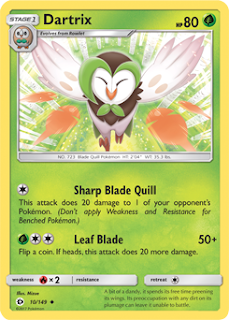 Dartrix Sun and Moon Pokemon Card